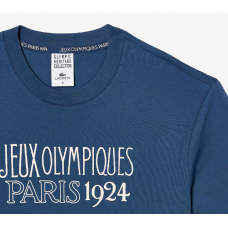 CAMISETA LACOSTE HERITAGE OLYMPIQUES 2024 - AZUL